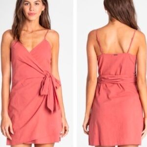 Billabong Coral Wrap Mini Dress